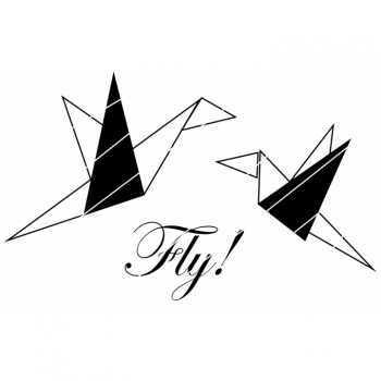 Plotter Template Plotter File "Bird Origami" SVG PNG JPG DXF Download Item