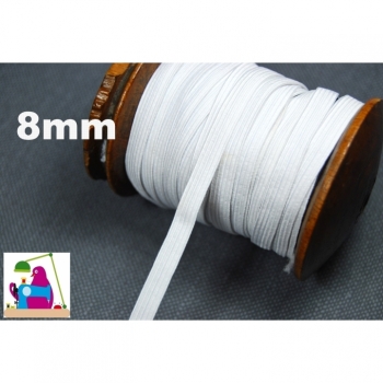 SALE!Elastic rubber band, rubber cord color white, width 8mm