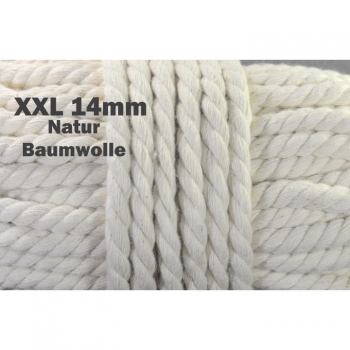 XXL cotton cord cord Dekoband diameter 14 mm, color natural beige perfect for jackets hoodies, gym bags, hoodies and more.