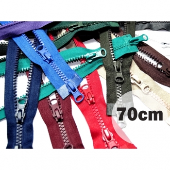 2 way zipper divisible length 70cm plastic tooth width 5mm 12 colors on sale for winter jackets, vests, coat