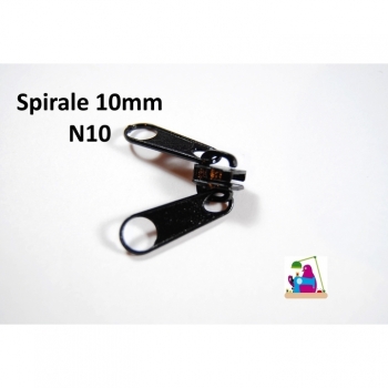 1 pc zipper slider spiral 10mm, Num10 type 3 double handle painted black repair exchange