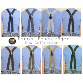 Men's Handmade Suspenders 40mm length ca.110cm X-shape different colors on offer