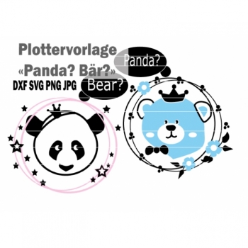 SVG DXF panda bear download