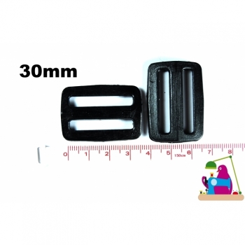 1St. Stopper Schieber Gurt Regulator Breite 30mm Farbe schwarz Kunststoff für Gurtband 3cm Gurtband für die Taschen Kurzwaren Nähzubehör