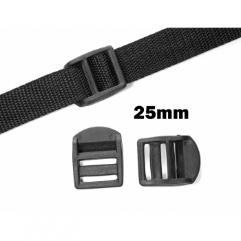 Stopper 25mm black slider regulator black plastic bag sewing backpack sewing haberdashery webbing strap stopper