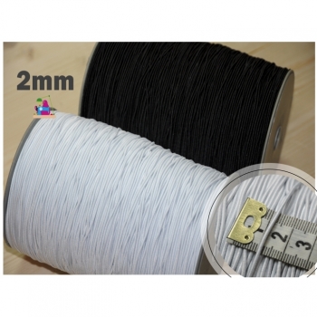 Gummikordel 2mm schwarz oder weiss für DIY Mundschutzmasken weich kochfest hutgummi gummiband gummilitze elastikkordel elastikband elastic