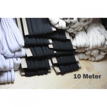 10m elastic band elastic braid 8mm black white natural