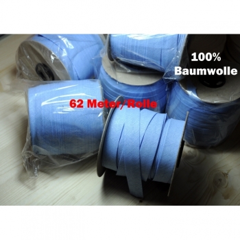 Paspelband Baumwolle 20mm Rolle 62m in hellblau Grundpreis 0,70euro/1m 