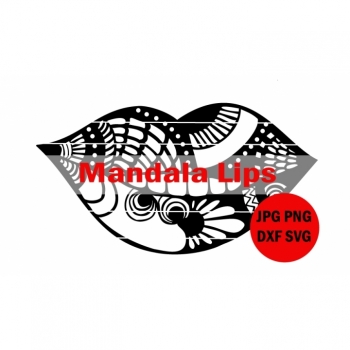 SVG DXF lips love mandala download files