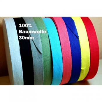 Baumwolle Gurtband 30mm 9 Farben im Angebot Taschenriemen, Taschengurtband