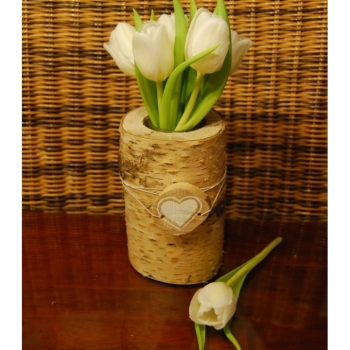 Kaufen Holzvase Blumenvase Vase aus Birkenholz Tischdeko Frühling Deko Tisch Deko. Bild 5