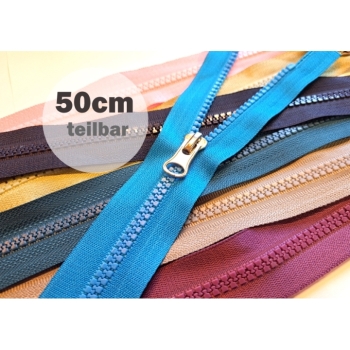 Zipper divisible 50cm 5mm metal tooth