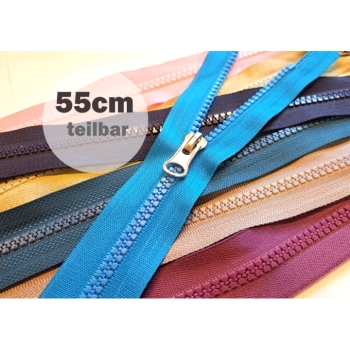 Reißverschluss teilbar 55cm 5mm Metall Zipper