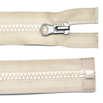 Reißverschluss-65cm-teilbar-Metallzipper-Farbauswahl-Naehzubehoer. Picture 4 Buy Teilbarer Reißverschluss 65cm türkis mit silbernem Metallzipper, Farbauswahl im Hintergrund, Nähzubehör für Jacken und Taschen. Picture 4