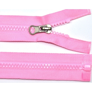 Reißverschluss-65cm-teilbar-Metallzipper-Farbauswahl-Naehzubehoer. Picture 2 Buy Teilbarer Reißverschluss 65cm türkis mit silbernem Metallzipper, Farbauswahl im Hintergrund, Nähzubehör für Jacken und Taschen. Picture 2