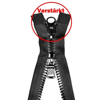 Zwei Wege Reissverschluss 85cm 5mm N5 schwarz verstärkt