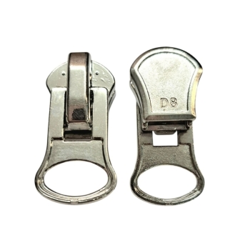 Kaufen Ersatz Zipper Schieber für Reißverschluss 8mm Nummer 8D hell nickel. Bild 3