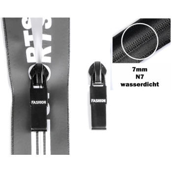 Zipper slider 7mm N7 for waterproof zippers, black, sturdy