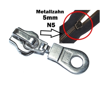 Zipper Replacement 5mm N5 Metal Tooth Silver