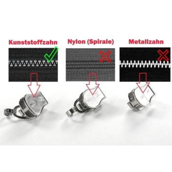 Kaufen Ersatzzipper Ersatzschieber Slider Schlitten f&uuml;r  Rei&szlig;verschl&uuml;sse Kunststoffzahn 5mm N5VS. Bild 2