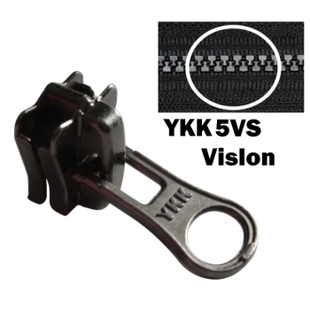 1 St. YKK Ersatz Zipper Schieber 5VS 5mm VISLON schwarz oxid nickel Reparatur Umtausch 
