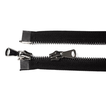 Kaufen Zwei Wege Metall Rei&szlig;verschluss 50cm teilbar schwarz. Bild 2