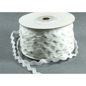 3m Zackenlitze Wellenband Zick Zack Band weiß 0,80euro/1m