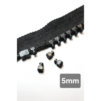 10 St Reißverschluss Reparatur Zahn 5mm N5 schwarz blau khaki grau Reparatur Kit