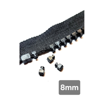 10 St Reißverschluss Reparatur Zahn 8mm N8 schwarz blau khaki grau Reparatur Kit