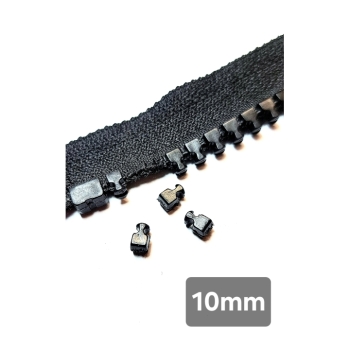 10 St Reißverschluss Reparatur Zahn 10mm N10 schwarz blau khaki grau Reparatur Kit