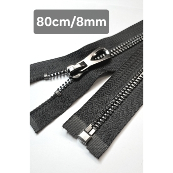 Reißverschluss teilbar 80cm 8mm Metallzahn