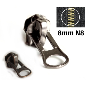 1 St Ersatz Zipper Schieber für Metall Reißverschluss 8mm #8 reparieren