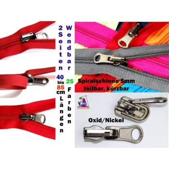 Wendereißverschluss 40cm 5 mm teilbar für Jacke  Wendejacke Schlafsäcke