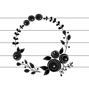 Floral Wreath Cutting File (SVG, DXF, PNG, JPG) | Floral Design for Weddings, Valentine's Day, Birthdays & DIY | Instant Download