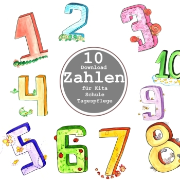 Zahlen 1-10 Kita Download – bunte Tier-Zahlen zum Ausdrucken für Zahlenreihe