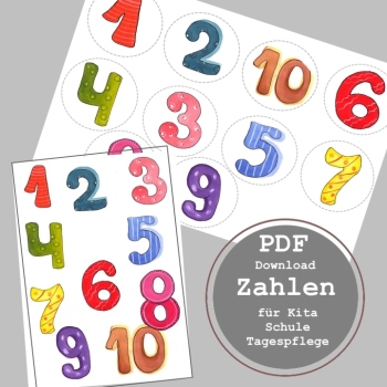 Zahlen 1-10 PDF Download | Bunte Zahlenkarten & Poster zum Ausdrucken | Rechnen lernen für Kita, Schule & Tagespflege Zahlen 1-10 PDF Download | Bunte Zahlenkarten & Poster zum Ausdrucken | Rechnen lernen für Kita, Schule & Tagespflege