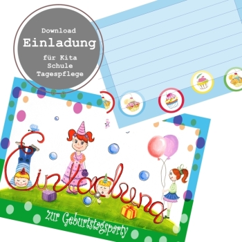 Kindergeburtstag Einladung zum Ausdrucken – PDF Sofortdownload mit Aquarell-Motiv Kindergeburtstag Einladung zum Ausdrucken – PDF Sofortdownload mit Aquarell-Motiv