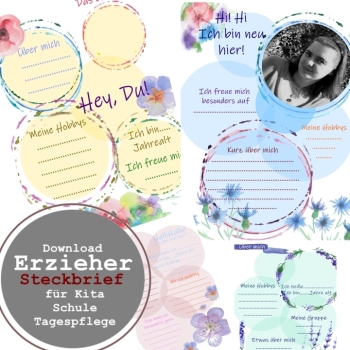 Steckbrief Erzieher Praktikant PDF – 4 bunte Vorlagen zum Ausdrucken Steckbrief Erzieher Praktikant PDF – 4 bunte Vorlagen zum Ausdrucken