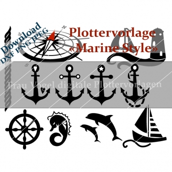 Buy Plottervorlage Plotterdatei "Marine Style" SVG PNG JPG DXF Download Artikel. Picture 1