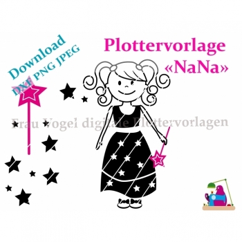 Kaufen Plottervorlage Plotterdatei "NaNa" SVG PNG JPG DXF Download Artikel. Bild 1