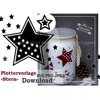 Kaufen Plotterdatei Stern Weihnachten SVG DXF sofort download. Bild 1