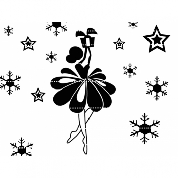 SVG DXF files ballet christmas download