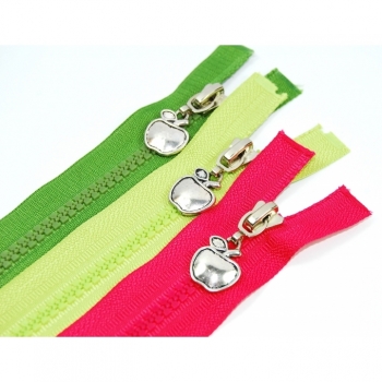 Zipper divisible motifzipper apple length 50cm plastic tooth 5mm very large color selection