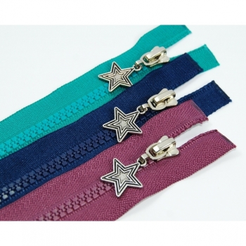 Star zipper type 3, divisible length 45 cm staple 5mm, large color choice