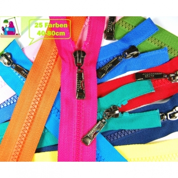 Kaufen Reißverschluss Sport Style teilbar Länge 55cm robuste Kunststoffzahn 5mm über 30 Farben im Angebot. Bild 2