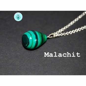 Necklace, necklace pendant gemstone malachite length 56cm