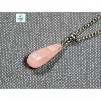 Kaufen Halskette Kette Anhänger Edelstein Rosequarz Länge 54cm. Bild 2