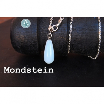 Necklace Chain Pendant Gemstone Moonstone Length 56cm Drop