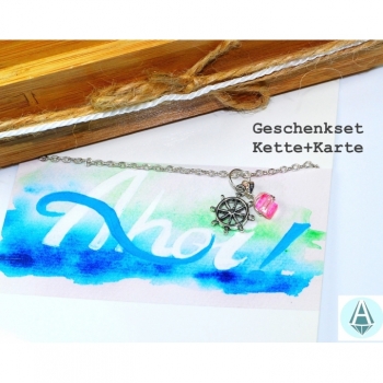 Buy Halskette Kette Anhänger Edelstein Rosequarz Länge 51cm. Picture 2