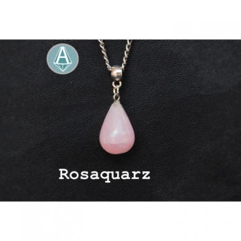 Necklace Chain Pendant Gemstone Pink Quartz Length 54cm